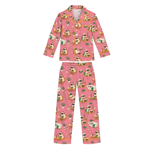 Cozy Sheep Pajama Set, Self Care Sheep Sleepwear, Matching Family Pajamas For Kids