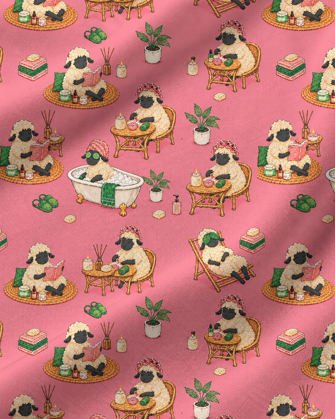 Cozy Sheep Pajama Set, Self Care Sheep Sleepwear, Matching Family Pajamas For Kids